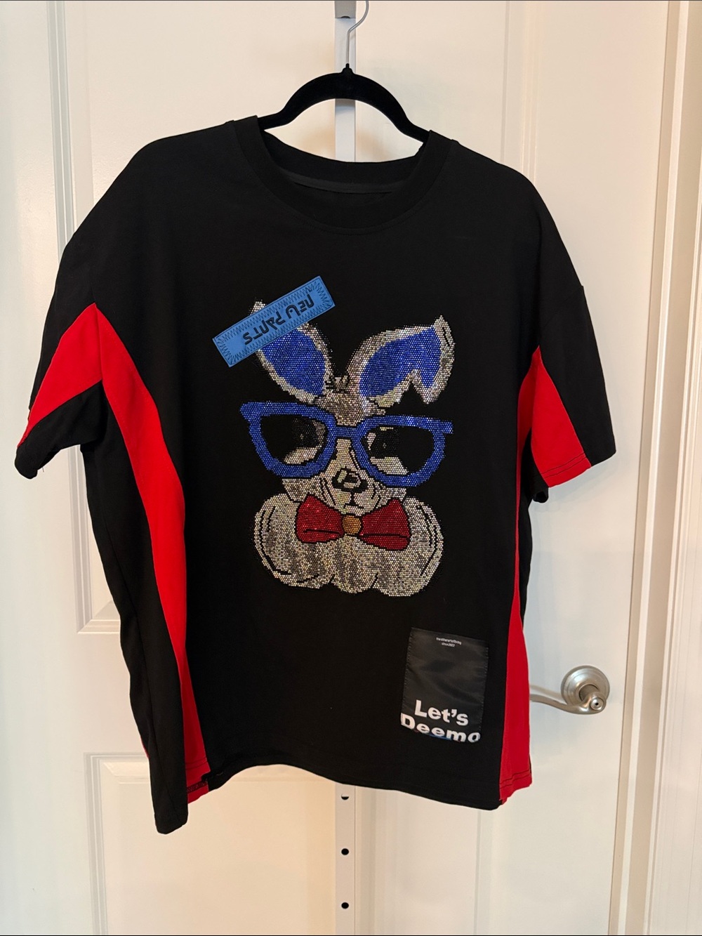 Black & Red Bunny Graphic Tee